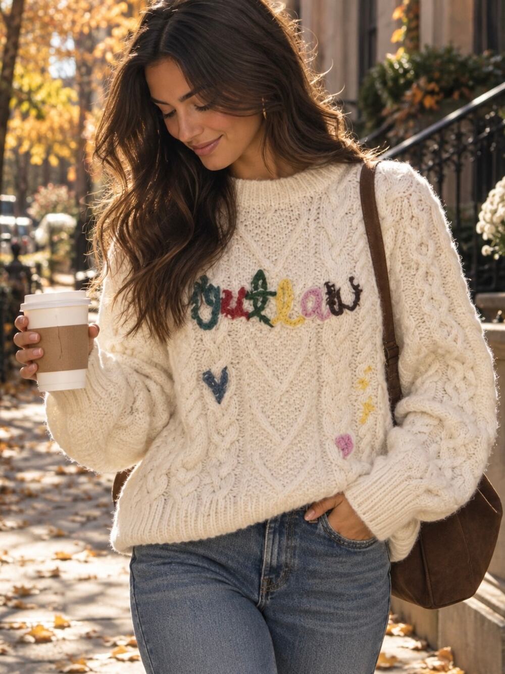 Lingua Franca Outlaw Embroidered Sweater